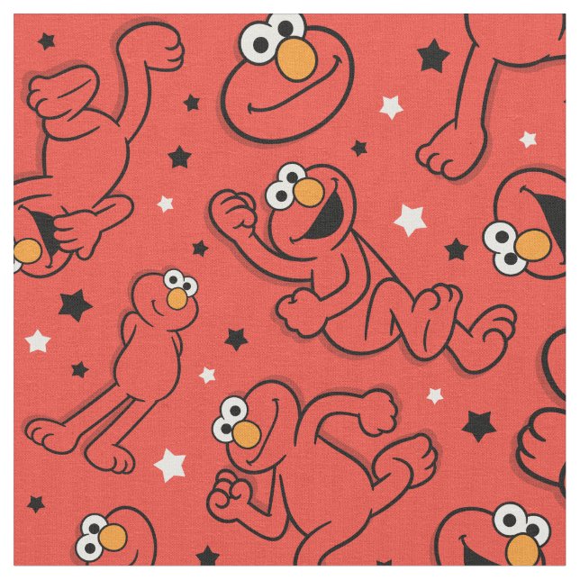 Red Dancing Elmo Pattern Stoff (Nahaufnahme)