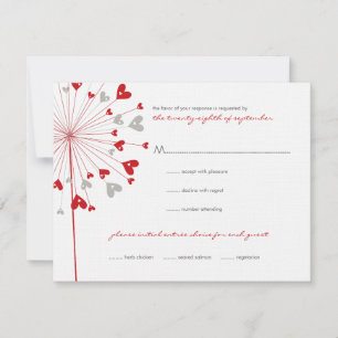 Red Dandels Liebe Summer Wedding RSVP Card