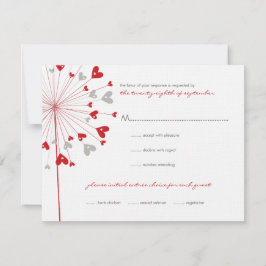 Red Dandels Liebe Summer Wedding RSVP Card Karte