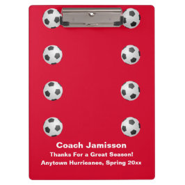 Red, danke Coach, Name, Fußball-Ball, Klemmbrett
