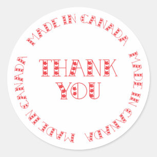 Red Danke, dass du in Kanada gemacht hast Runder Aufkleber