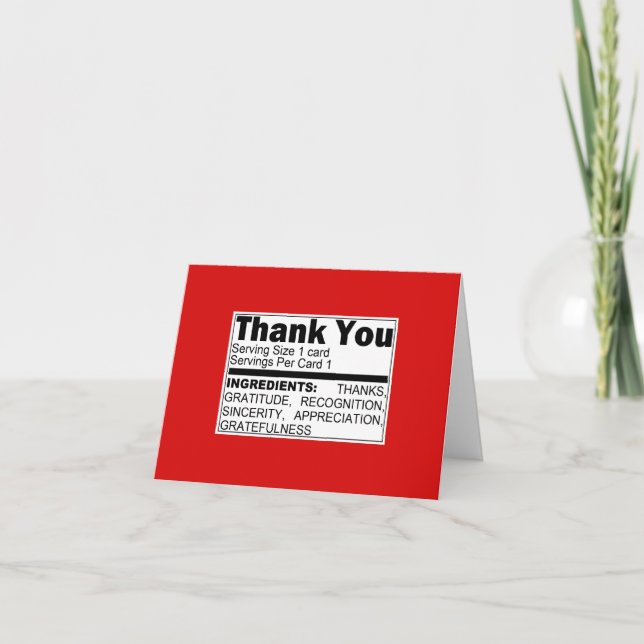 Red Danke Ingredients Card (Vorderseite)