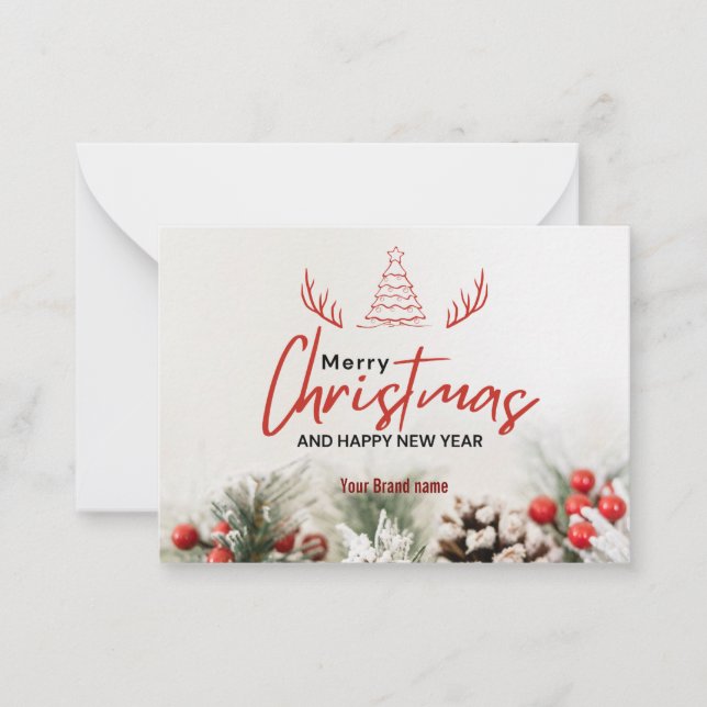 Red Dankeschön an Holiday Bull-Visitenkarte Mitteilungskarte (Vorderseite)