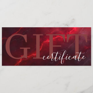 Red Dark Chic Bold Elegant Luxury Gift Certificate Save The Date