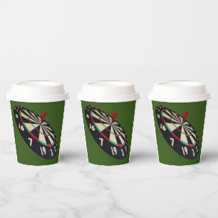 Red Dart Bullseye Dartboard, Paper Partys Cup Pappbecher