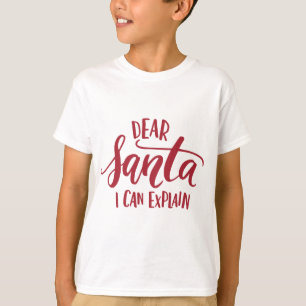 Red Dear Santa I kann Handschrift erklären T-Shirt