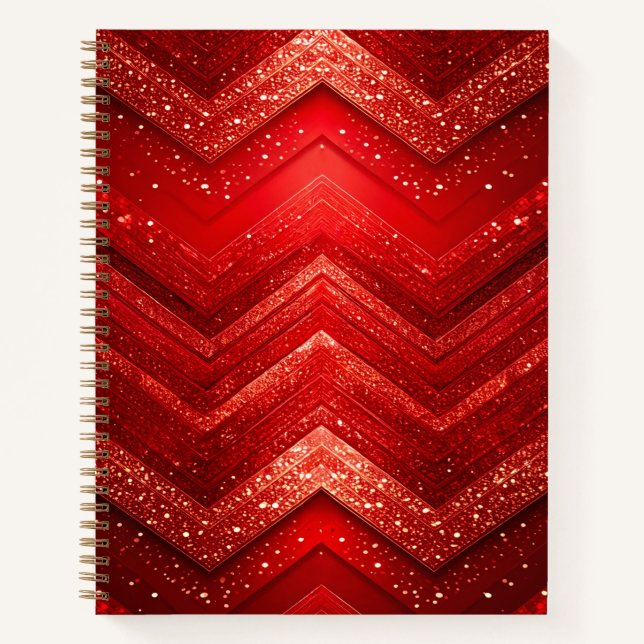 Red Decoration Glitzer Notebook Notizbuch (Vorderseite)