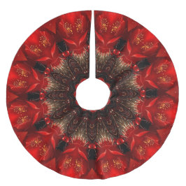 Red Decorative Christmas Tree Skirt Polyester Weihnachtsbaumdecke