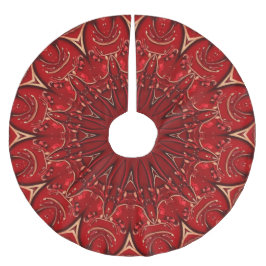 Red Decorative Christmas Tree Skirt Polyester Weihnachtsbaumdecke