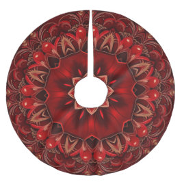 Red Decorative Christmas Tree Skirt Polyester Weihnachtsbaumdecke