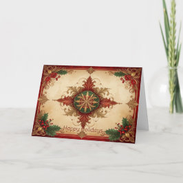 Red Decorative Holiday Card Karte