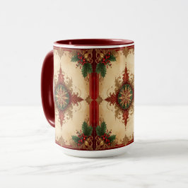 Red Decorative Holiday Mug Tasse