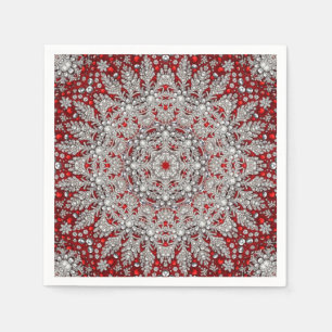 Red Decorative Holiday Napkin Serviette