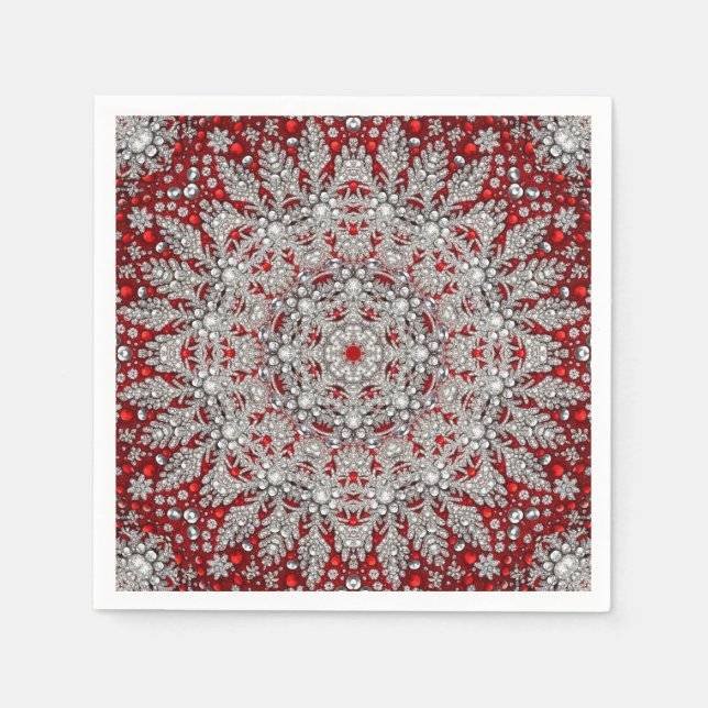Red Decorative Holiday Napkin Serviette (Vorderseite)