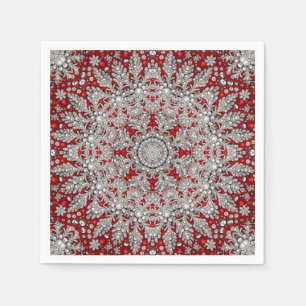 Red Decorative Holiday Napkin Serviette