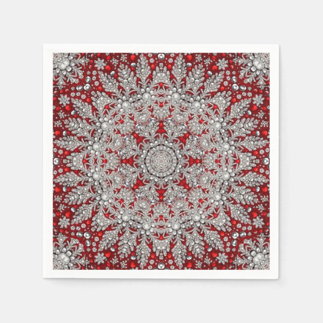 Red Decorative Holiday Napkin Serviette (Vorderseite)