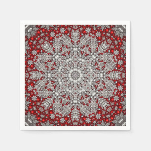Red Decorative Holiday Napkin Serviette