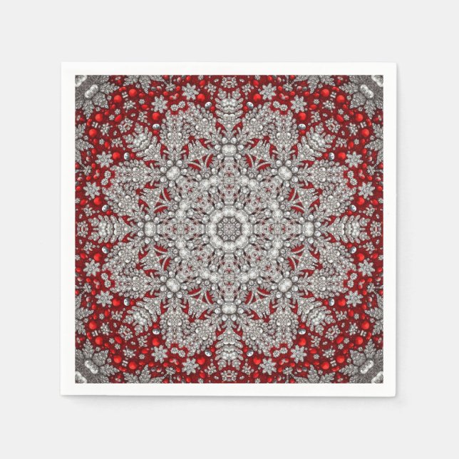 Red Decorative Holiday Napkin Serviette (Vorderseite)