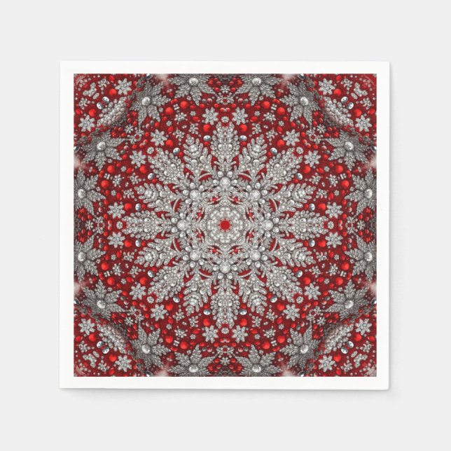 Red Decorative Holiday Napkin Serviette (Vorderseite)