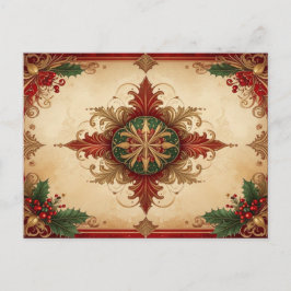 Red Decorative Holiday Postcard Postkarte