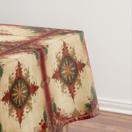 Red Decorative Holiday Tablecloth Tischdecke