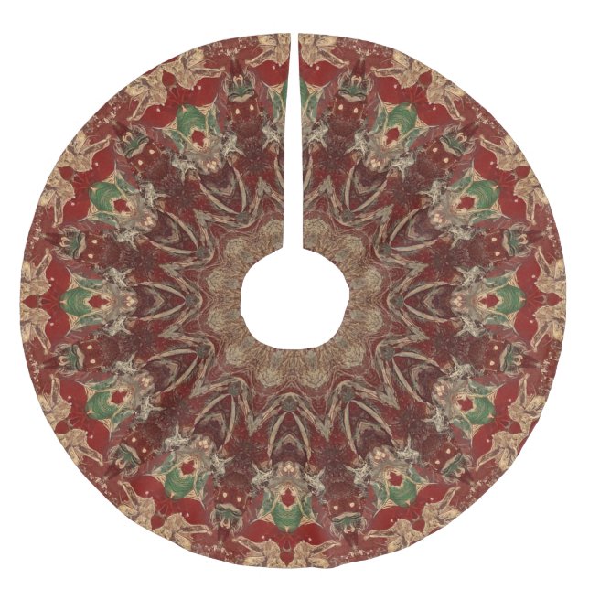 Red Decorative Tree Skirt Polyester Weihnachtsbaumdecke (Vorderseite)