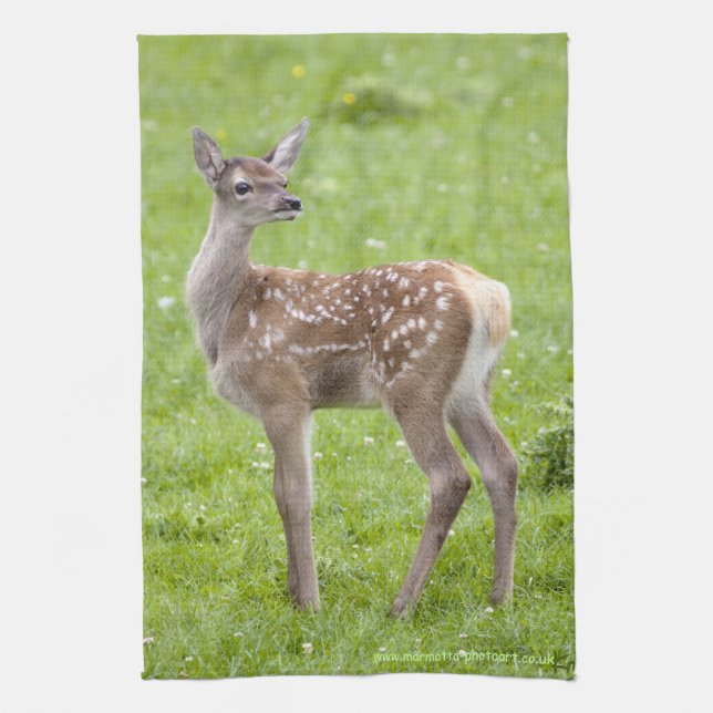 Red Deer Fawn Kitchtuch Geschirrtuch (Vertikal)