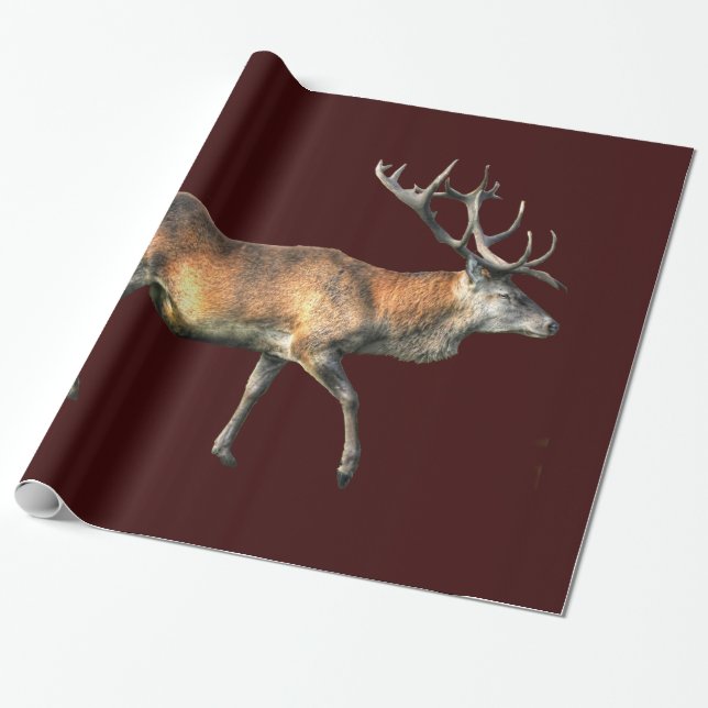 Red Deer Stag Wildlife Animal Design Geschenkpapier (Ungerollt)