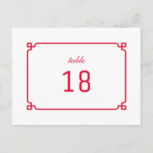 Red Deko Chic Tischnummer Postcard