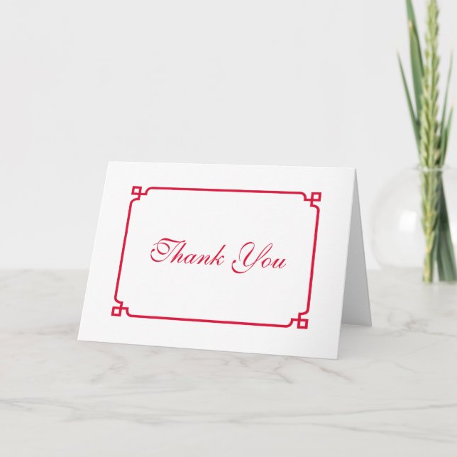 Red Deko Chic Wedding Vielen Dank Dankeskarte (Vorderseite)