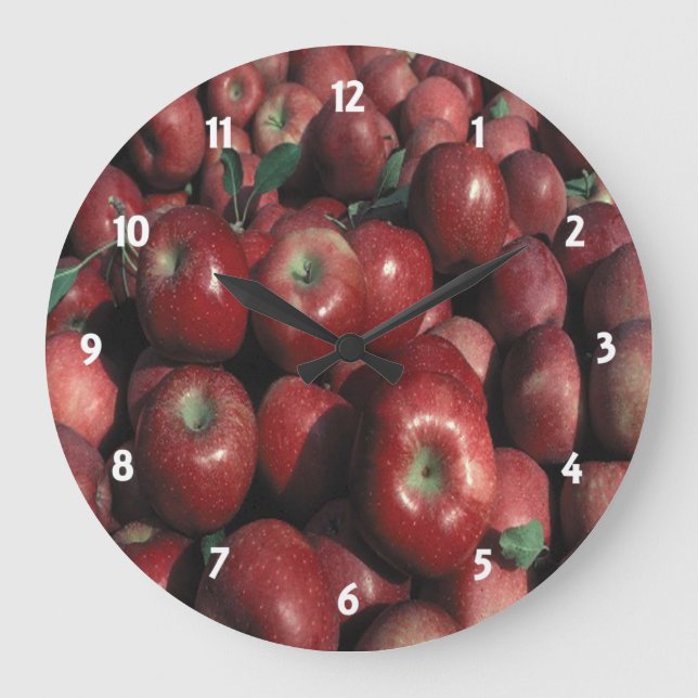 Red Delicious Apple Crop Clock Große Wanduhr (Vorderseite)