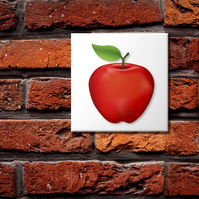 Red Delicious Apple Tile Fliese (Red Delicious Apple Ceramic Tile for your home. An original drawing from my garden.)