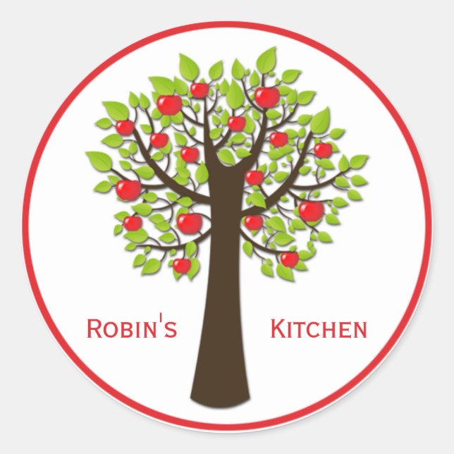 Red Delicious Apple Tree Kitchen Stickers (Vorderseite)
