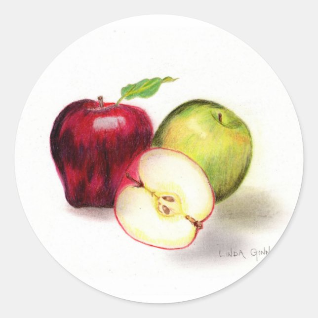 Red Delicious und Granny Smith Äpfel Aufkleber (Vorderseite)