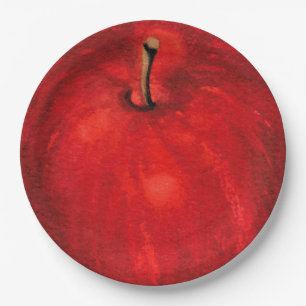 'Red Delicious' Watercolor Apple Pappteller
