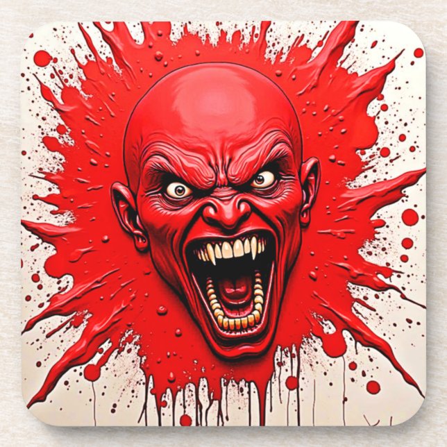 Red Demon Fury Art Getränkeuntersetzer (Vorderseite)