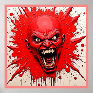 Red Demon Fury Art Poster