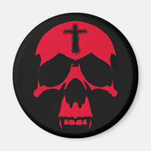 Red Demon Skull Gothic Grafik Design Magnet