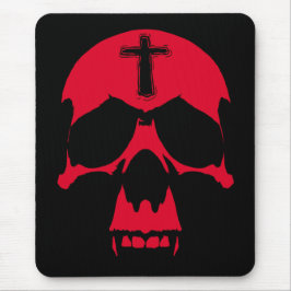 Red Demon Skull Gothic Grafik Design Mousepad