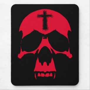 Red Demon Skull Gothic Grafik Design Mousepad