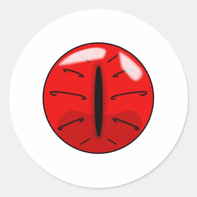 Red Demonic Cat Eye Runder Aufkleber (Vorderseite)