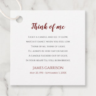 Red Denken Sie an mich Feiern Foto Candle Leben Geschenkanhänger