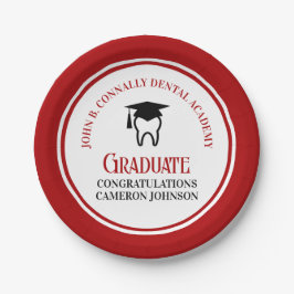 Red Dental School Custom Graduation Party Pappteller