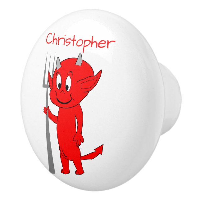 Red Devil Design Personalised Keramikknauf (Rechts)