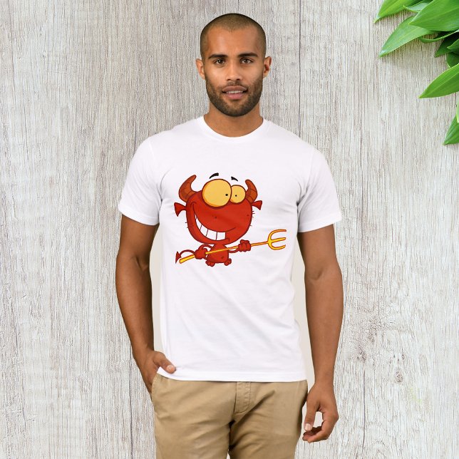 Red Devil Holding a Pitchfork Mens T - Shirt (Von Creator hochgeladen)