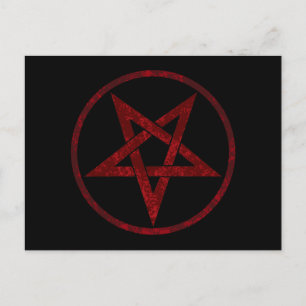 Red Devil Pentagram Ankündigungspostkarte