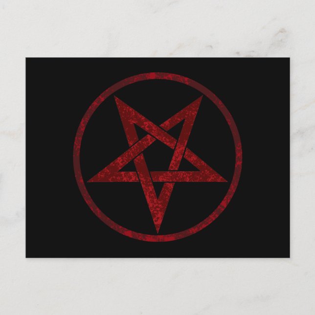 Red Devil Pentagram Ankündigungspostkarte (Vorderseite)