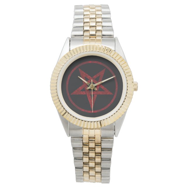 Red Devil Pentagram Armbanduhr (Vorderseite)