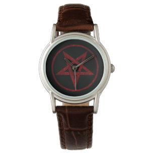Red Devil Pentagram Armbanduhr