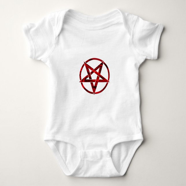 Red Devil Pentagram Baby Strampler (Vorderseite)